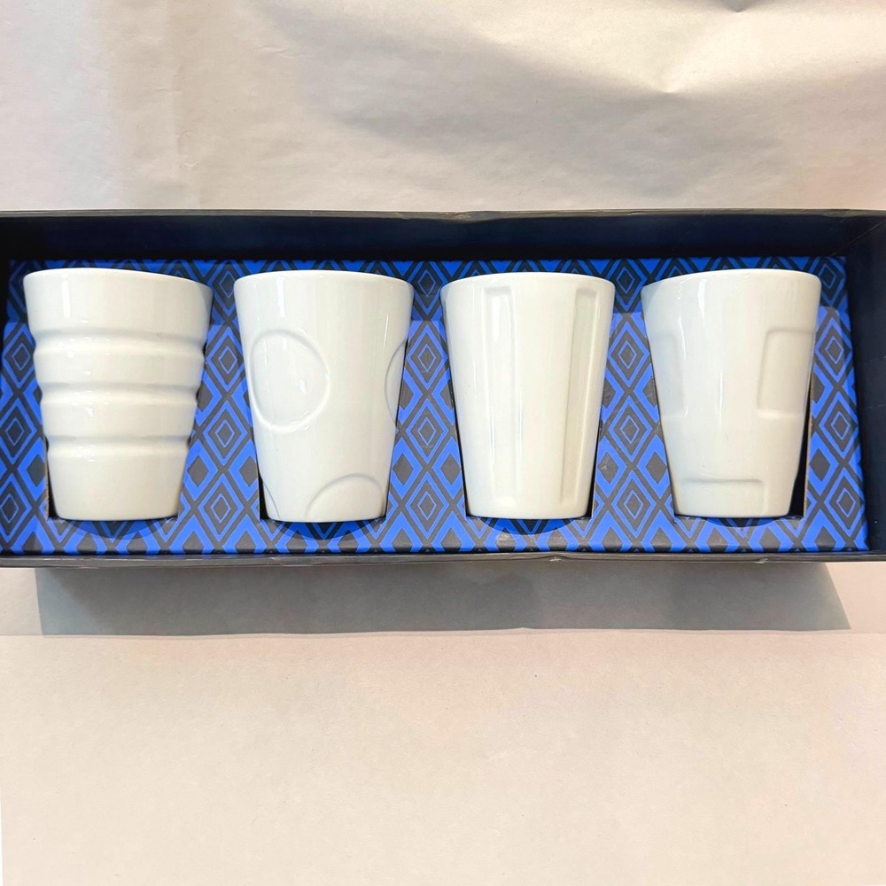 Starbucks New Bone China Espresso Cup Set of 4 NIB Gift Box Barista Series